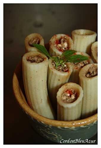 Rigatoni farcies façon tapenade pour l’apéritif