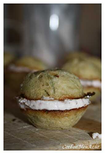 Whoopies salés : flan de poireaux à la crème de jambon (idée brunch)