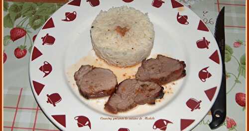 Filet mignon de porc au miel et son riz basmati