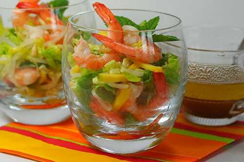Salade Thaï mangue et crevettes