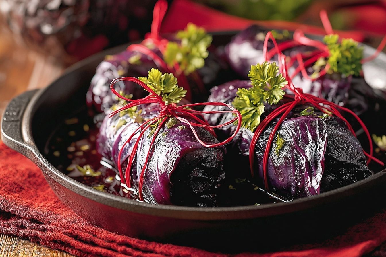 Paupiettes de chou rouge aux marrons : un plat d’automne réconfortant