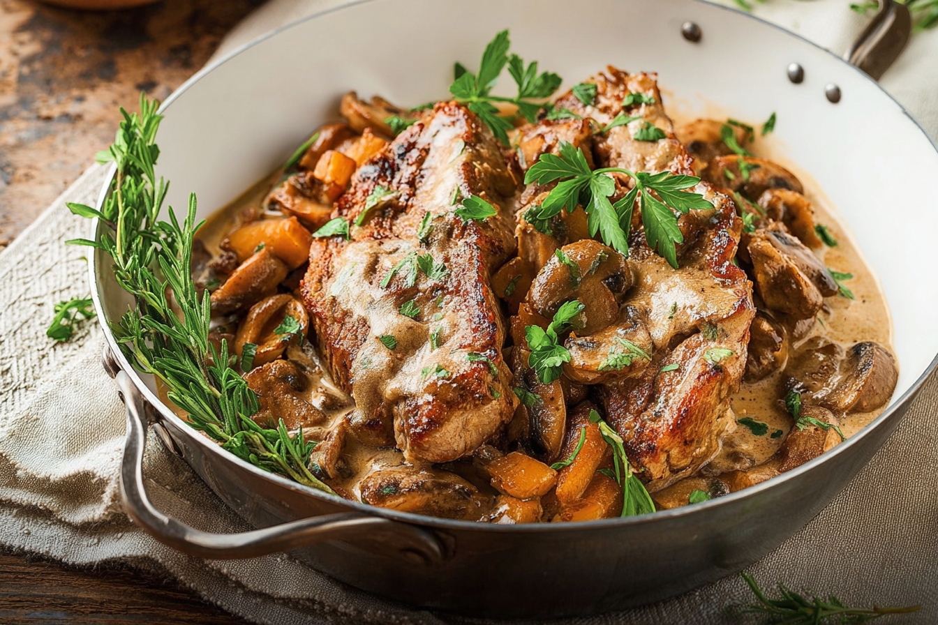 Tendrons de veau mijotés, mon exploration d’une sauce crème aux champignons des bois