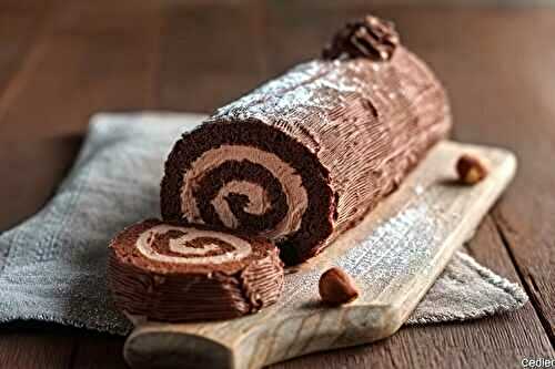 Bûche roulée chocolat et noisette : le secret du biscuit “japonais” ultra-souple