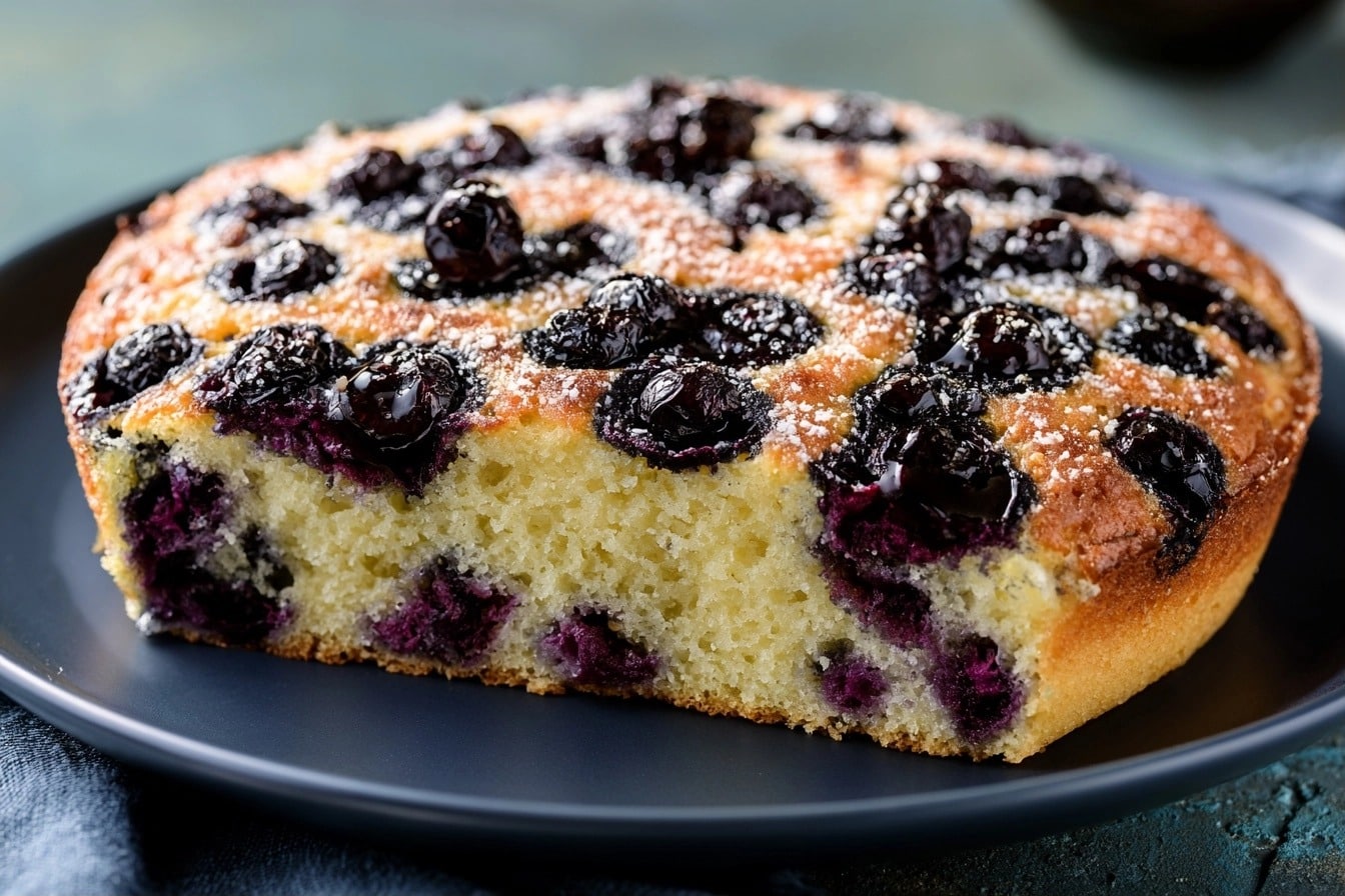 Le gâteau ultra-moelleux aux myrtilles et amandes