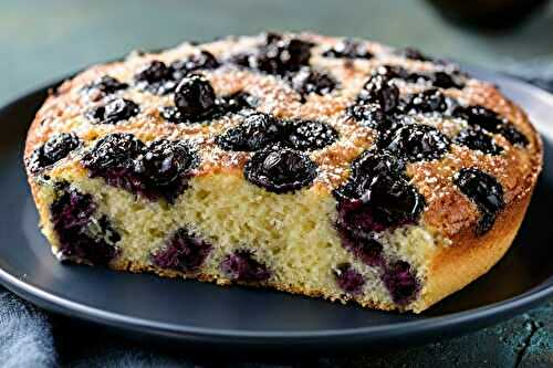 Le gâteau ultra-moelleux aux myrtilles et amandes