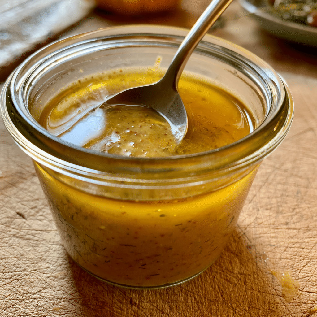 Vinaigrette miel et moutarde à l’ancienne : mon émulsion magique passe-partout