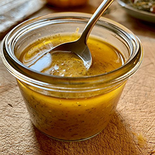Vinaigrette miel et moutarde à l’ancienne : mon émulsion magique passe-partout