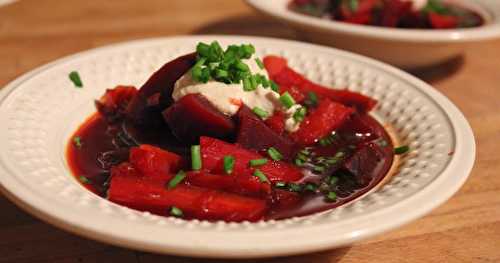 Betteraves et carottes façon borscht