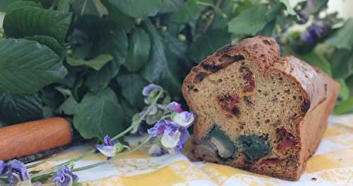 Cake à la farine de pois chiche, tomates confites et coeurs d'artichaut (sans gluten)