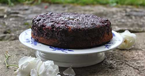 Gâteau renversé aux mûres et lait de coco