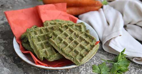 Gaufres au levain et aux fanes de carottes (vegan)