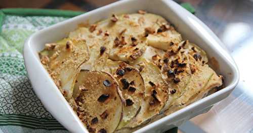 Gratin de chou rave au tofu fumé et aux noisettes