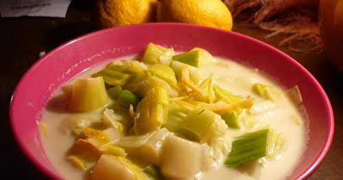 Poireaux en nage de coco citronnée 