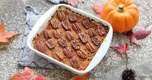 Purée patate douce-courge gratinée aux noix de pécan