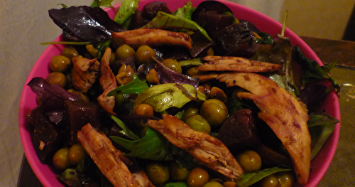 Salade betterave rôtie-poulet croustillant