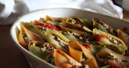 Trio de conchiglie au four 