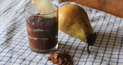 Verrines crues poire-chocolat