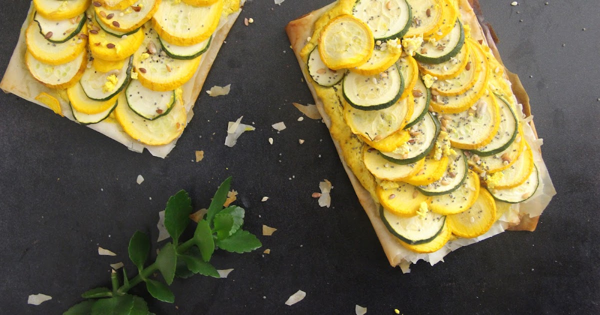 Tartes fines courgettes, citron confit, gingembre et curcuma