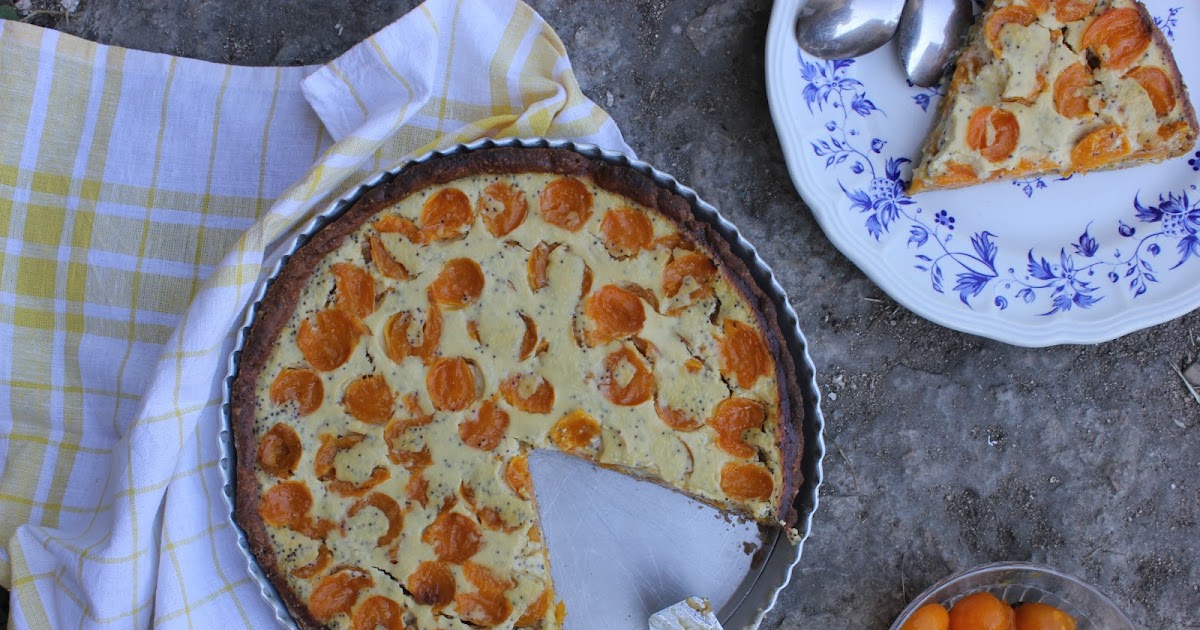 Tarte fromage blanc-mirabelles au pavot