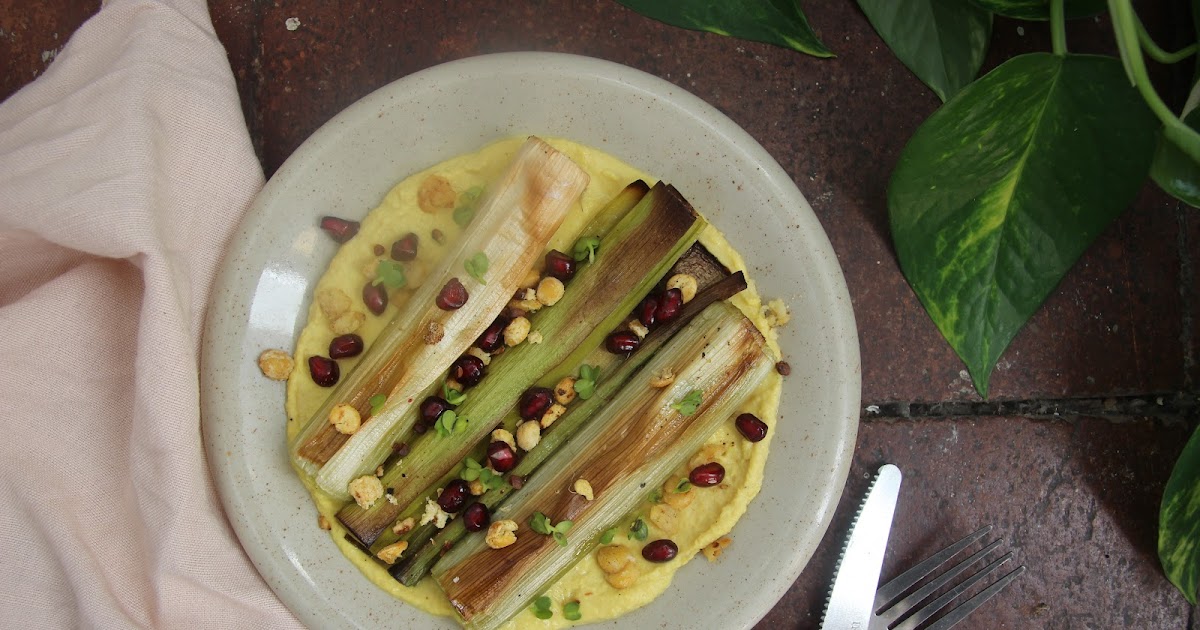 Poireaux rôtis, houmous curry et citron confit