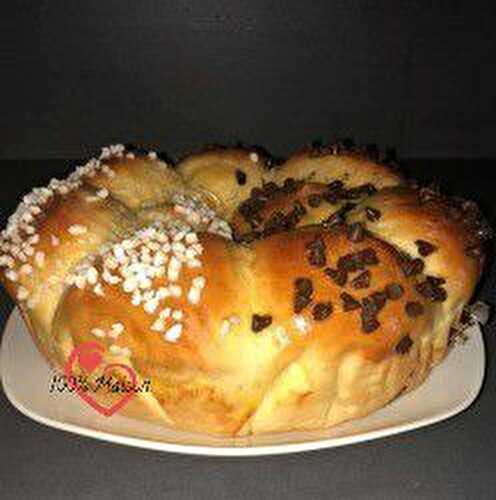 Brioche au perles de sucre et pépites de chocolat