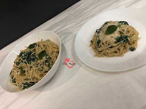 Spaghettis aux épinards et à la ricotta