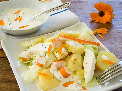 Surimi en salade de fleurs