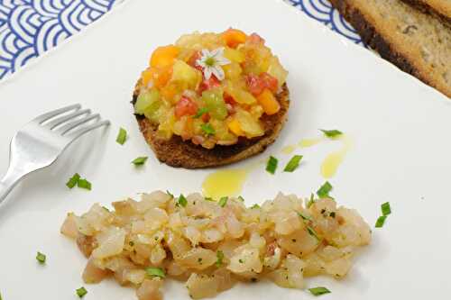 Tartare de daurade et tartare de tomates