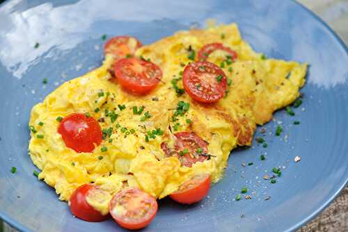 Omelette aux tomates cerises