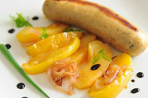 Boudin blanc aux pommes, version élégante, version rustique