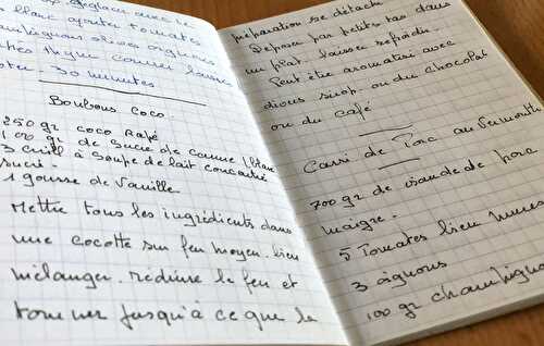 Cahier de recettes et transmission culinaire