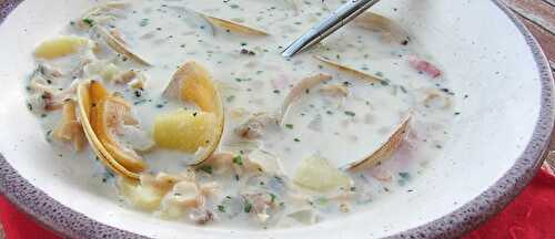 Déniché sur les blogs Le clam chowder aux palourdes d’Une Aiguille dans l’potage