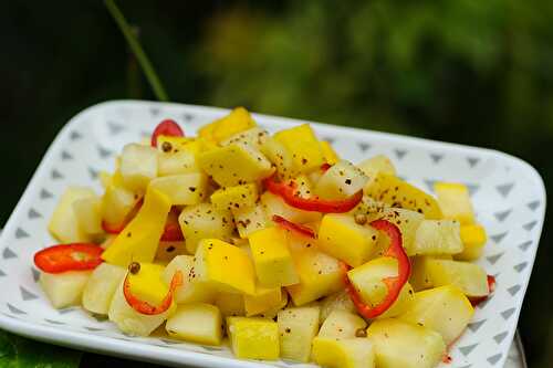 Salade de courgettes jaunes mi-cuites