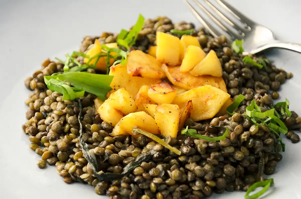 Lentilles pilaf à l'ail des ours