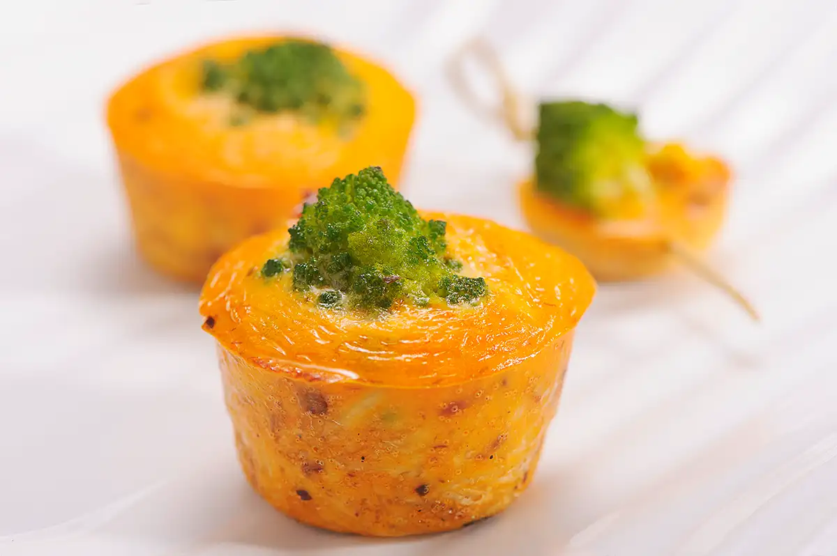 Mini quiches au chou romanesco