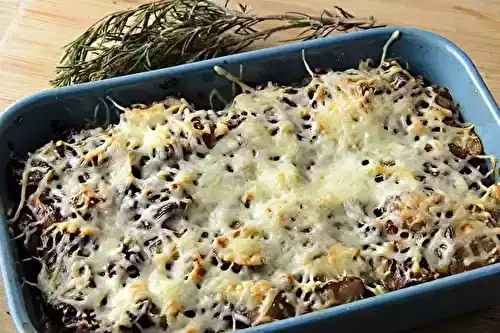 Gratin d'aubergine chinoise et lentilles