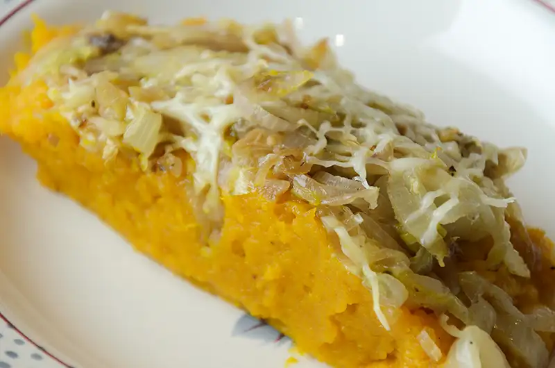 Gratin de potimarron, endive et échalote