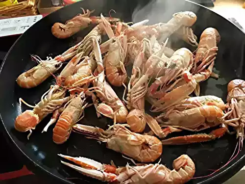 Cuisson des langoustines à la poêle