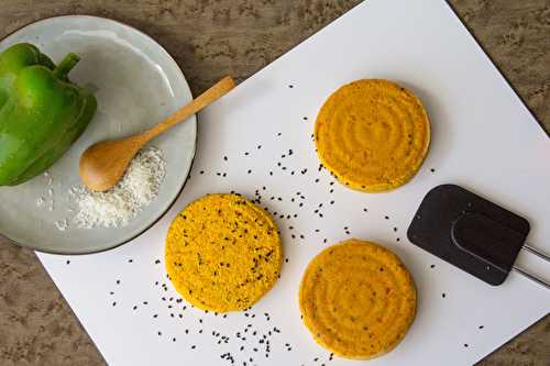 Burgers aux graines de lupin, coco et poivron