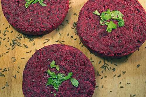 Burgers vegans : Betterave, Azukis et flocons de Quinoa