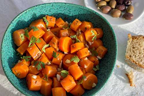 Carottes au cumin, ail et coriandre