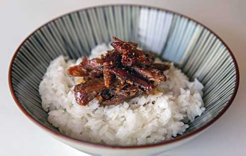 Confit de canard caramélisé en sauce Teriyaki au gingembre