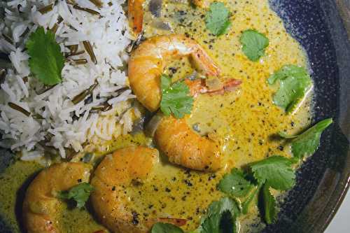 Gambas en curry Thai