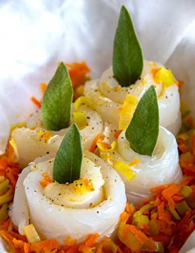 Grande papillote de filets de sabre aux petits légumes