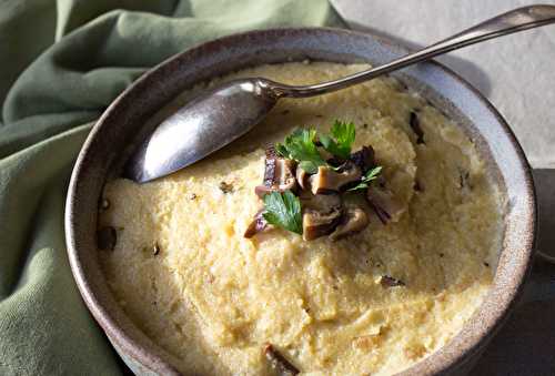 Polenta moelleuse aux champignons séchés