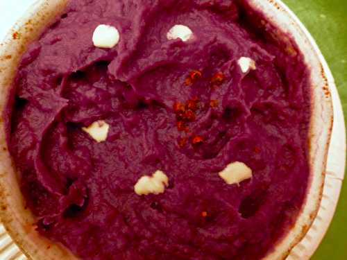 Purée violette de patates douces