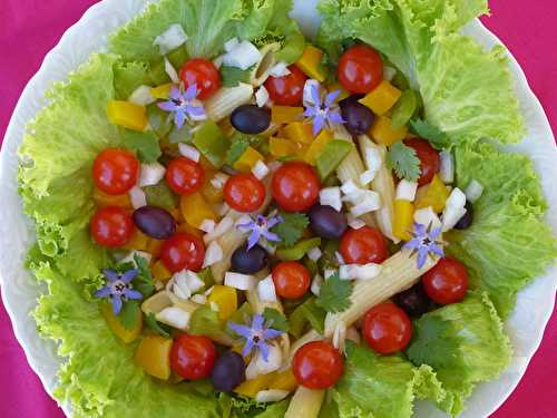 Salade de juillet végétalienne en couleurs