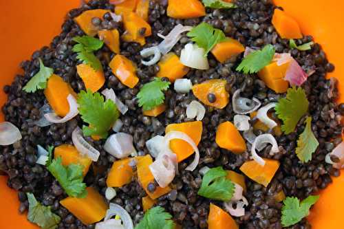 Salade de lentilles Beluga aux carottes