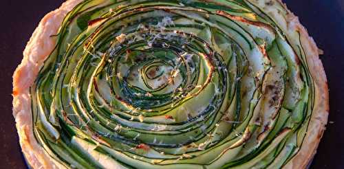 Tarte de courgettes en spirale au fromage