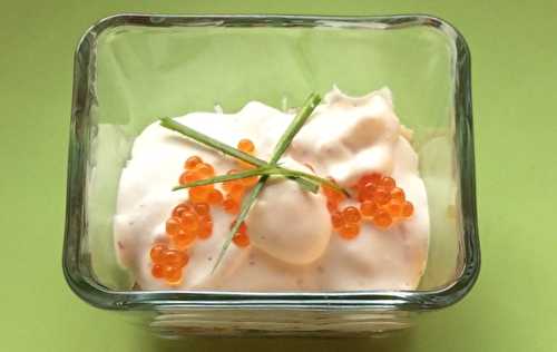 Verrine de crabe et mousse aux oeufs de saumon